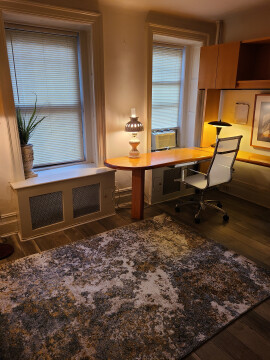 Large Office Desk with Built Ins 
& New Rug