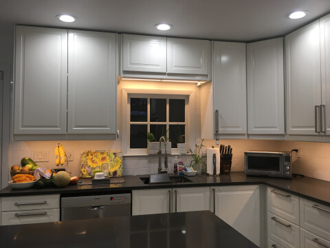 first sink and dishwasher