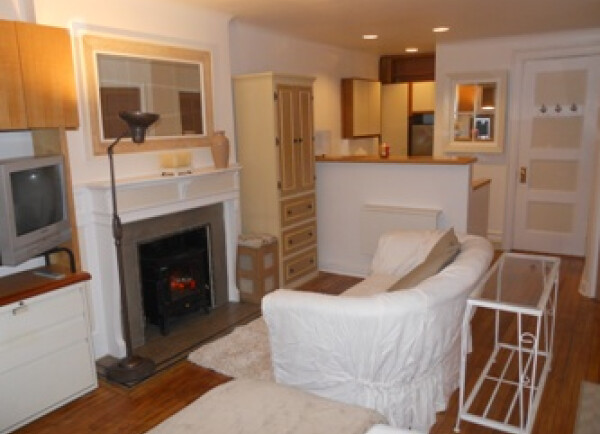 Living Room w Decorative Fire Place & Flat Screen TV
